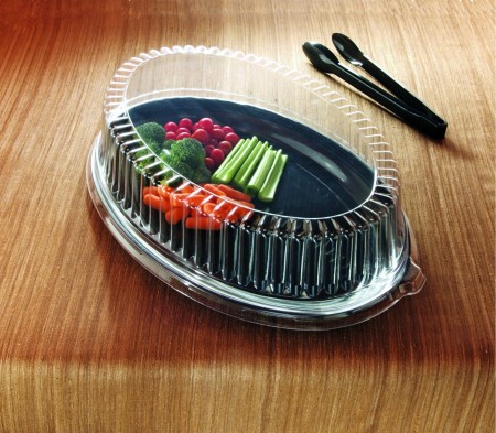 16 X 11 OVAL PLATTER - BLACK 25/CS
