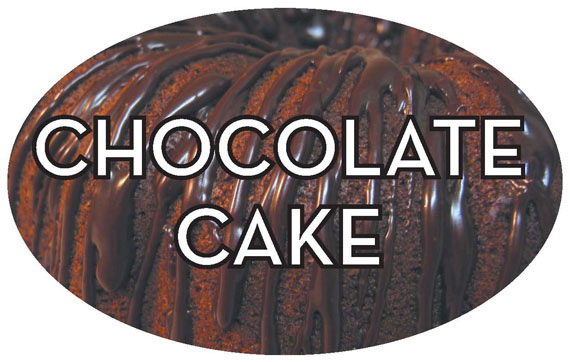 BAKERY LABEL CHOCOLATE CAKE REALISTIC