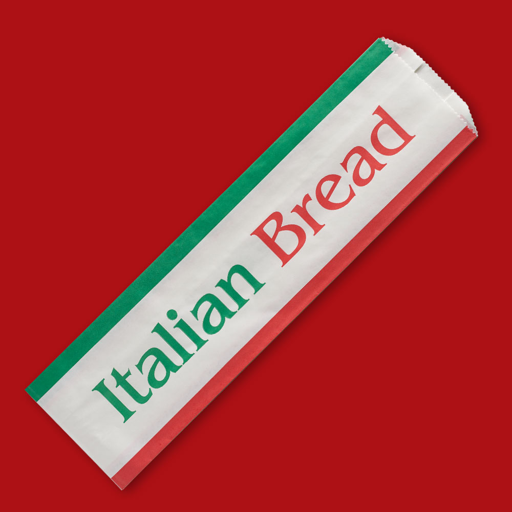5 X 3 X 18 ITALIAN PRINT WHITE BREAD BAG BB-31 1000/CASE