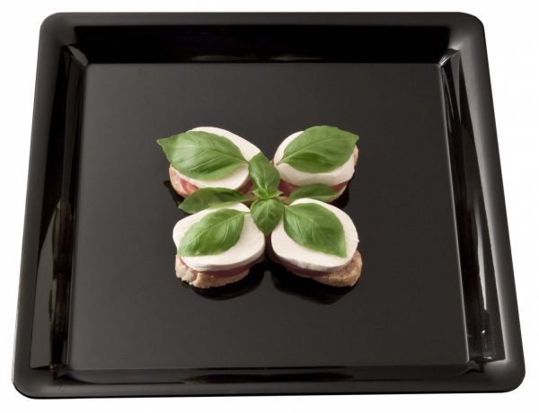 16 X 16 SQUARE BLACK CATER TRAY   FINELINE SQ4616BK